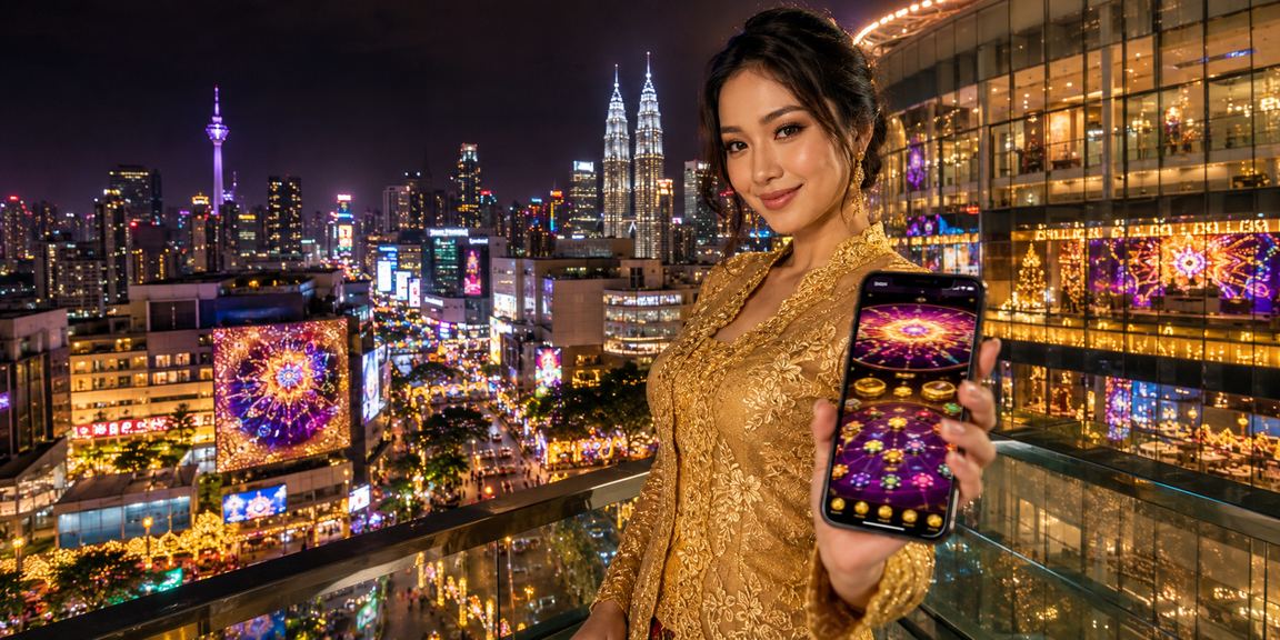 Antara muka kasino mudah alih mm2h di Kuala Lumpur dengan pakaian kebaya tradisional