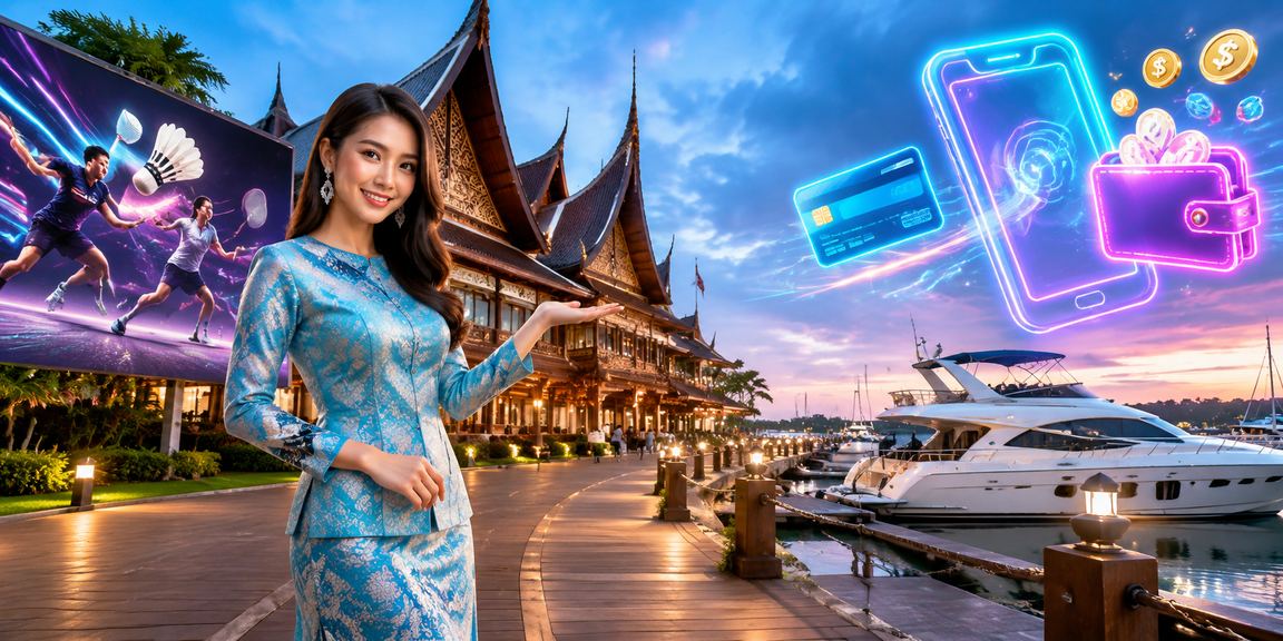 Wanita memakai baju kurung melihat promosi pertaruhan di Sarawak